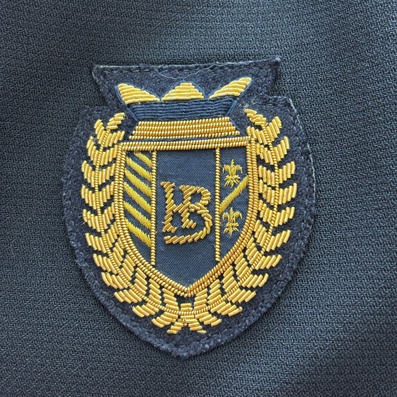 BOSS Hugo Boss Men's Classic Virgin Wool Sport Black Blazer HB Embroidered Crest - Picture 2 of 15